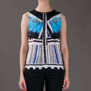 Mary Katrantzou Postage Stamp Silk Top